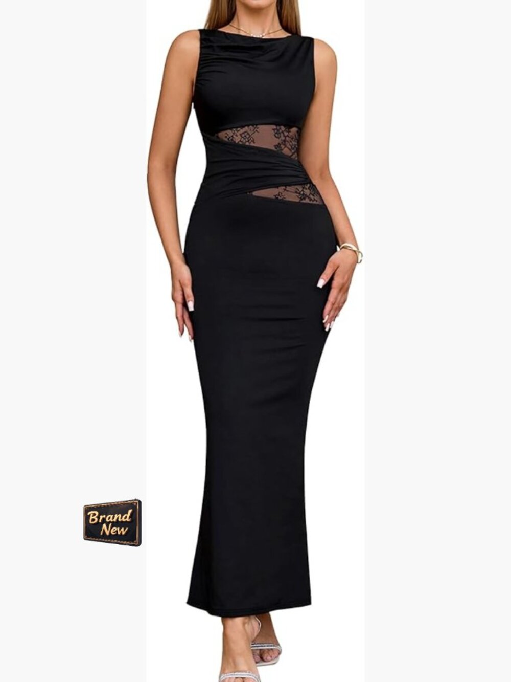 Bodycon Maxi Dress Sleeveless Formal Wedding Guest Party Prom